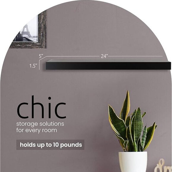 New In Box 24" Black Shelf - Picture 1 of 4